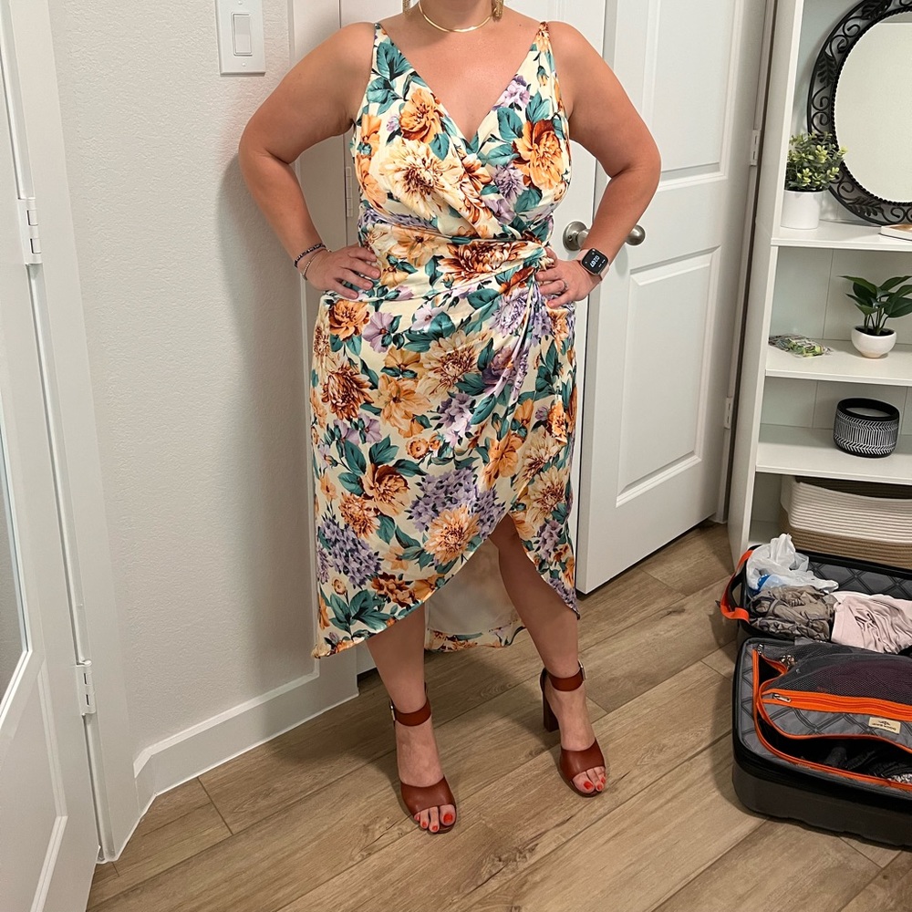 floral satin dress